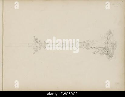 Chandelier, 1857 - 1859 page 11 recto d'un carnet de croquis avec 77 feuilles. papier. chandelier crayon Banque D'Images