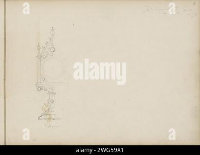 Reliquaire, 1857 page 8 recto d'un carnet de croquis de 77 feuilles. papier. reliques de crayons (et reliquaires) Banque D'Images