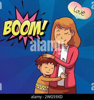 Image vectorielle de style pop art super maman Illustration de Vecteur