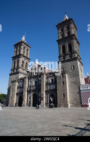 Cathédrale notre-Dame de l'Immaculée conception (1649), Centre historique, site du patrimoine mondial de l'UNESCO, Puebla, État de Puebla, Mexique Banque D'Images