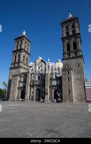 Cathédrale notre-Dame de l'Immaculée conception (1649), Centre historique, site du patrimoine mondial de l'UNESCO, Puebla, État de Puebla, Mexique Banque D'Images