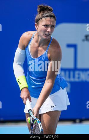 Sara Errani, italienne, en action lors de la manche 32 du tournoi international WTA 125 de Canberra 2024 Banque D'Images