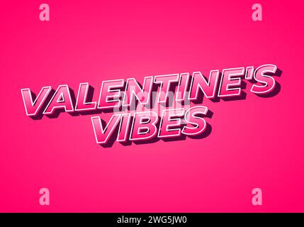 Les vibrations de Valentine. Conception d'effet de texte dans l'aspect 3D. Dégradé de couleur rose Illustration de Vecteur