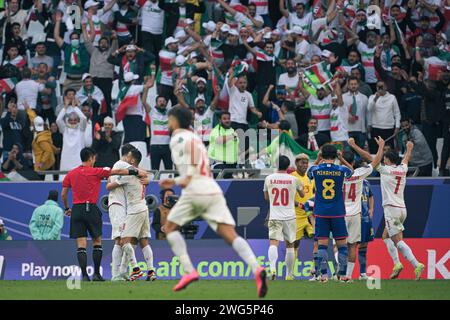 AL RAYYAN, Qatar. 3 février 2024. RÉPUBLIQUE ISLAMIQUE D'IRAN VS JAPON：quart de finale - coupe d'Asie de l'AFC Qatar 2023 au STADE DE LA VILLE D'ÉDUCATION. Crédit : Meng Gao/Alamy Live News Banque D'Images