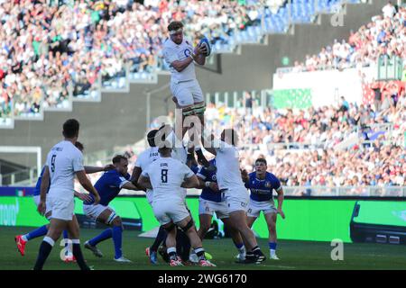 Rome, Italie. 03 février 2024. England touche pendant Italie vs Angleterre, Rugby six Nations Match à Rome, Italie, février 03 2024 crédit : Independent photo Agency/Alamy Live News Banque D'Images