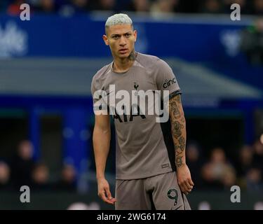 Liverpool, Royaume-Uni. 03 février 2024. Richarlison de Tottenham Hotspur lors du match de Premier League Everton vs Tottenham Hotspur à Goodison Park, Liverpool, Royaume-Uni, le 3 février 2024 (photo de Conor Molloy/News Images) à Liverpool, Royaume-Uni le 2/3/2024. (Photo de Conor Molloy/News Images/Sipa USA) crédit : SIPA USA/Alamy Live News Banque D'Images