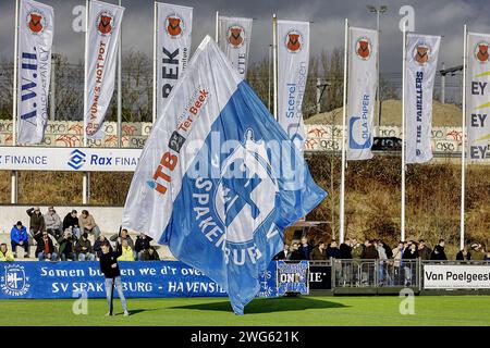 Amsterdam, pays-Bas. 03 février 2024. AMSTERDAM - 03-02-2024, Sportpark Goed genoeg. Betnation Divisie. Dutch tweede divisie, saison 2023-2024. Pendant le match AFC - Spakenburg. Crédit : Pro Shots/Alamy Live News Banque D'Images