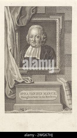 Portrait de Frederik Adolph van der Marck, Reinier Vinkeles (I), 1791 tirage Portrait de Frederik Adolph van der Marck, professeur de droit à Groningue et Deventer. Gravure sur papier Amsterdam Banque D'Images