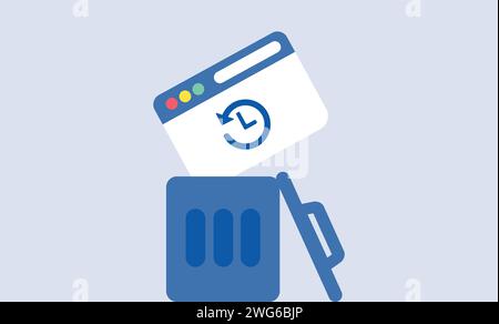 Suppression de l'historique du site Web et nettoyage de l'illustration des données du navigateur Illustration de Vecteur