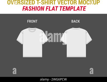 T-shirt Design Template manches longues Tee shirt Vector maquette Desing mode Illustration oversize T shirt Apparel Technical Sketch unisexe Illustration de Vecteur