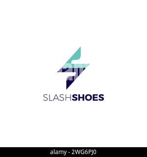 Logo Slash Shoes. Logo lettre S. Illustration de Vecteur