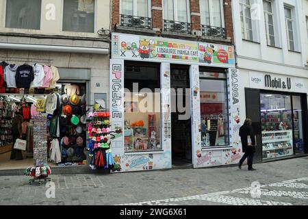 Librairie Manga Cafe à Bruxelles Banque D'Images