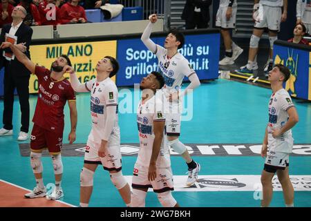 Milan, Italie. 03 février 2024. POWER VOLLEY MILANO lors de Allianz Milano vs Farmitalia Catania, Volleyball Italian Serie A Men Superleague Match à Milan, Italie, février 03 2024 crédit : Independent photo Agency/Alamy Live News Banque D'Images