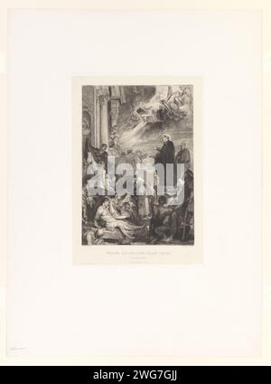 Mirakel de Saint François Xavier, William Unger, d'après Pierre Paul Rubens, 1861 - 1889 imprimer papier de Vienne. Gravure St. Francis Xavier comme missionnaire dans les Indes orientales accomplissant des miracles Banque D'Images