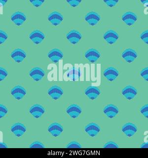 Motif Seashell sans couture sur fond vert Illustration de Vecteur