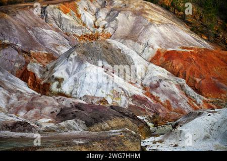 Formations géologiques multicolores à Rio Tinto, Huelva Banque D'Images