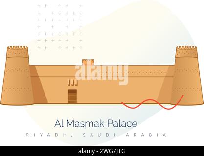 Masmak Fortress - Riyad, Arabie Saoudite - Illustration stock comme fichier EPS 10 Illustration de Vecteur