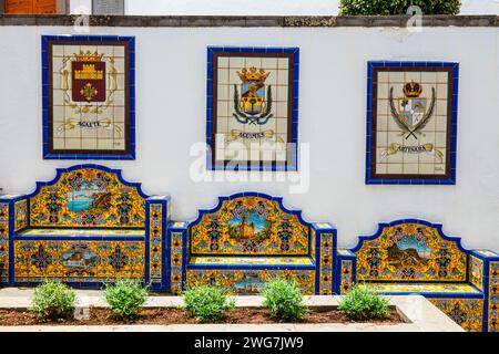 Célèbre rue Paseo de Canarias sur Firgas, Gran Canaria, îles Canaries, Espagne Banque D'Images