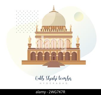 Tombes de Qutb Shahi - Ibrahim Bagh - Hyderabad - Illustration stock comme fichier EPS 10 Illustration de Vecteur