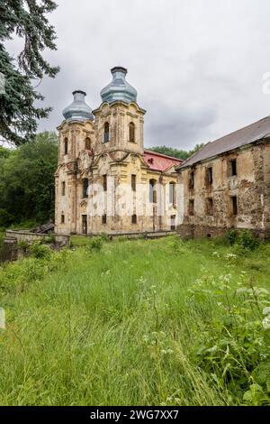 Église de visitation de la Vierge Marie, Skoky près de Zlutice, Bohême occidentale, République tchèque Banque D'Images