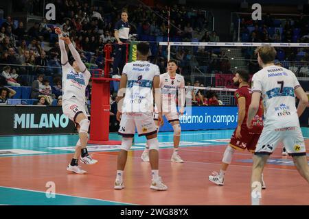 Milan, Italie. 03 février 2024. POWER VOLLEY MILANO lors de Allianz Milano vs Farmitalia Catania, Volleyball Italian Serie A Men Superleague Match à Milan, Italie, février 03 2024 crédit : Independent photo Agency/Alamy Live News Banque D'Images