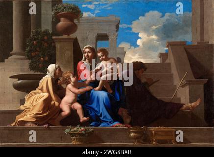 La Sainte famille sur les marches. Nicolas Poussin. 1648. Banque D'Images