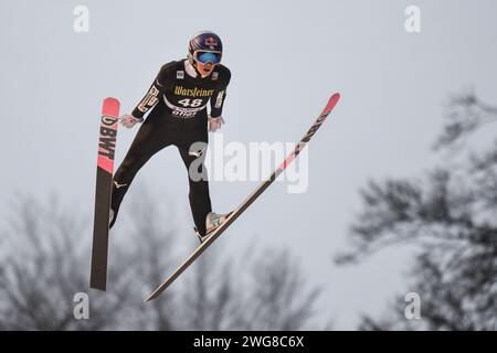 Willingen, Allemagne. 03 février 2024. Ski nordique, saut à ski : coupe du monde, grande colline, hommes. Ryoyu Kobayashi du Japon saute. Crédit : Swen Pförtner/dpa/Alamy Live News Banque D'Images