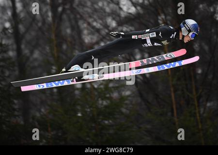 Willingen, Allemagne. 03 février 2024. Ski nordique, saut à ski : coupe du monde, grande colline, hommes. Ryoyu Kobayashi du Japon saute. Crédit : Swen Pförtner/dpa/Alamy Live News Banque D'Images