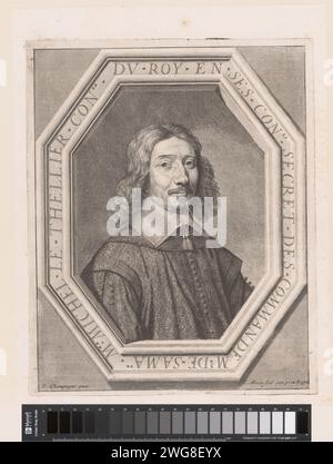 Portret van Michel le Tellier, Jean Morin, d'après Philippe de Champaigne, 1643 - 1650 imprimer France papier gravure de personnages historiques Banque D'Images