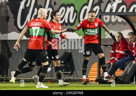 NIJMEGEN - 03-02-2024. Stade de Goffert. Eredivisie voetbal saison 2023-2024. NEC - Heracles. Crédit : Pro Shots/Alamy Live News Banque D'Images