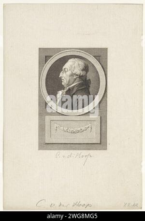 Portrait de Cornelis Gijsbertsz. Van der Hoop, Reinier Vinkeles (I), après Jacobus Buys, 1783 - 1795 tirage Portrait de Cornelis Gijsbertsz. Van der Hoop, navires de la ville d'Amsterdam. Amsterdam gravure sur papier / gravure Banque D'Images