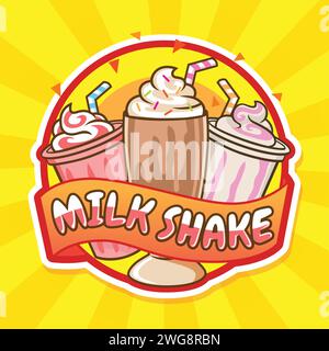 Logo Milk Shake Mascot Design Illustration de Vecteur