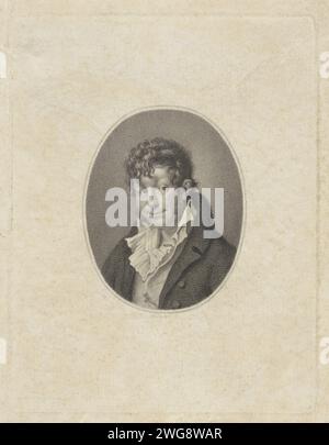 Portrait d'Adriaan van der Willigen, Philippus Velijn, d'après Wybrand Hendriks, 1811 tirage Portrait d'Adriaan van der Willigen, amateur d'art et écrivain. Gravure / gravure papier pays-Bas Banque D'Images