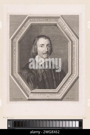 Portret van François de Villemontée, Jean Morin, d'après Philippe de Champaigne, 1640 - 1650 papier imprimé gravure de personnages historiques Banque D'Images