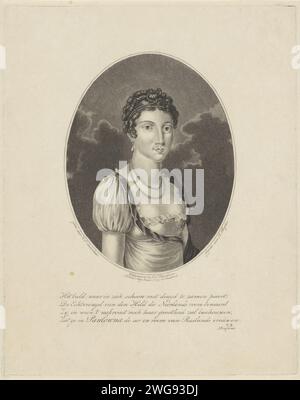 Portrait d'Anna Paulowna Romanowa, Reine des pays-Bas, Dirk Sluyter, d'après Haatje Pieters Oosterhuis, en ou après 1816 - 1840 estampe Amsterdam gravure sur papier Banque D'Images