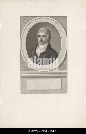 Portrait du poète néerlandais Cornelis Loots, Reinier Vinkeles (I), d'après Derk Anthony van de Wart, 1786 - 1809 estampe gravure sur papier Amsterdam Banque D'Images