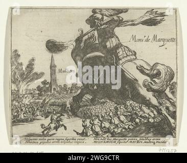 Espagnols vaincus par l'armée d'État sous Marquette près de Mülheim, 1608, 1613 - 1615 imprimer Espagnols vaincus par l'armée d'État sous Marquette près de Mülheim, 1608. Au premier plan un cavalier qui tire son mousquet. Avec légende de 4 lignes en latin. Numéroté : 280. Imprimé au dos avec texte en latin. Bataille de gravure sur papier du nord des pays-Bas (+ forces terrestres) Mülheim an der Ruhr Banque D'Images