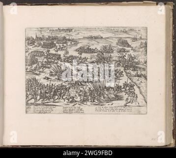 Bataille d'Ivry (Dreux), 1590, 1590 - 1612 imprimer vue de la bataille d'Ivry (Dreux), 14 mars 1590. Au loin la ville fortifiée. Avec légende de 8 lignes en allemand et 3 lignes en français. Nummered en bas à gauche : 262. L'impression fait partie d'un album. Bataille de gravure de papier de Cologne, combattant en général Dreux. Ivry Banque D'Images