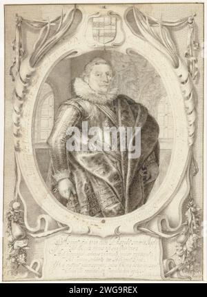 Portrait de Jacob van Dijck, Balthazar Gerbier d'Ouvilly, 1619 dessin Portrait de Jacob van Dijck, ambassadeur de Suède. parchemin (matériel animal). stylo à encre Banque D'Images