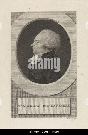 Portrait de l'avocat français Maximilien-Marie Isidore de Robespierre, Ludwig Gottlieb Portman, 1805 papier d'Amsterdam Banque D'Images