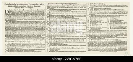 Siège de Bergen op Zoom, 1622, 1622 feuille de texte échec siège de Bergen op Zoom par l'armée espagnole sous les ordres de Spinola et Velasco, 18 juillet - 3 octobre 1622. Voir aussi l'impression correspondante. Leiden papier impression typographique Bergen op Zoom Banque D'Images