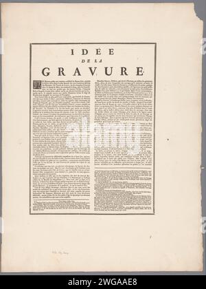 Editeur 'idée de la gravure', impressions de M. de Marcenay de Ghuy, Antoine de Marcenay de Ghuy (attribution rejetée), 1711 - 1734 impression typographique papier Banque D'Images