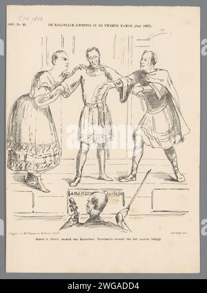 Caricature sur les traacranes et la question coloniale (planche 1), 1867, 1867 print caricature sur les traacranes et la question coloniale, présentée comme une scène de 'Robert le Diable'. THORBECKE est un maître d'orchestre. Voir aussi le prochain album pour la suite. Plaat est apparu au Weekblad de Nederlandsche Spectator, non 25, 22 juin 1867. Imprimeur : Netherlandsprinter : Netherlandspublisher : Arnhempublisher : le théâtre de papier de la Haye, représentation théâtrale Indes orientales néerlandaises, The Banque D'Images