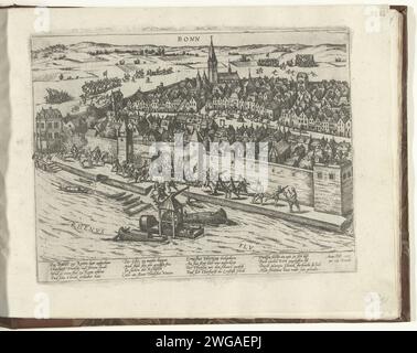 Bonn par Schenck gagné pour Truchsess, 1587, 1587 - 1589 imprimer Bonn par Schenck gagné pour Truchsess, 23 décembre 1587. Épisode de la guerre de Keulse. Avec légende de 16 lignes en allemand. Non numéroté. Cologne papier gravure capture de la ville (après le siège) Bonn. Rhin Banque D'Images