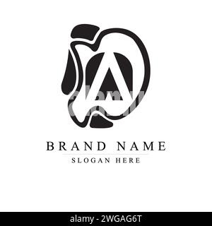 Lettre moderne et unique DA, conception de logo d'initiales AD, lettre minuscule initiale logo DA Illustration de Vecteur