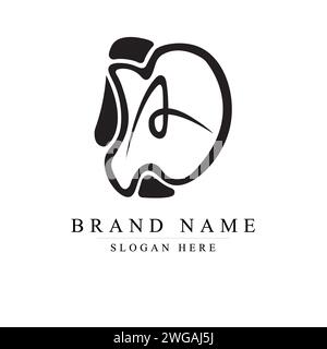 Logo lettre de conception DA, élégant moderne. Modèle vectoriel. Lettre abstraite moderne DA logo, initiale lettre minuscule logo DA Illustration de Vecteur