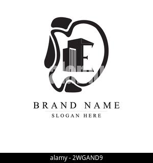Conception moderne et unique DE lettre DE initiales logo, lettre minuscule initiale logo de, forme arrondie monogramme, lettre abstraite moderne DE logo, logo DE Illustration de Vecteur