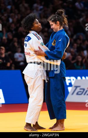 Miriam BUTKEREIT (GER) contre Marie Eve GAHIE (FRA), finale féminine -70Kg, lors du Grand Chelem 2024 de Paris, JF Judo le 3 février 2024 à l'Accor Arena de Paris, France - photo Alexandre Martins/DPPI crédit : DPPI Media/Alamy Live News Banque D'Images