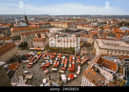 Altmarkt Square, Dresde, Saxe, Allemagne. Vue depuis la tour Frauenkirche Banque D'Images