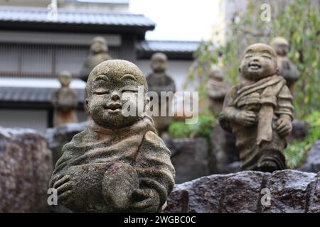 Jizo des 16 Arhats dans le temple Rokkaku-do, Kyoto, Japon Banque D'Images